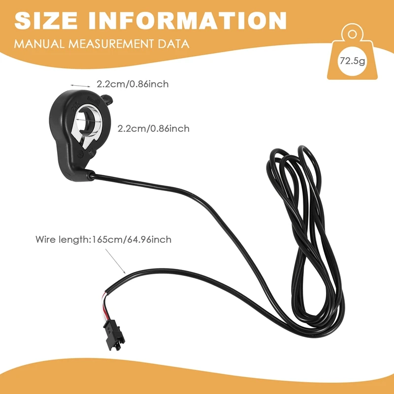 Ebike Electric Bicycle Thumb Throttle, FT-21X Finger Throttle Accelerator, Speed Control For Ebike Pocket Razor Scooter Accessor