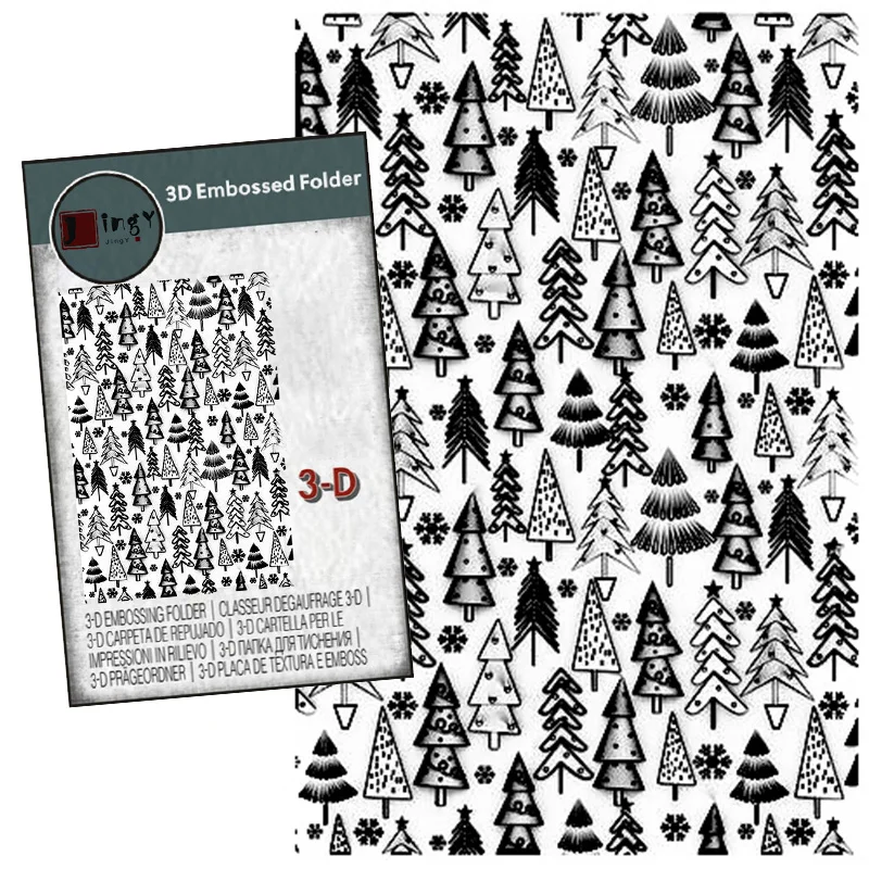 Plastic Embossing Folder Flower 3d Snowflake/Tree Pattern