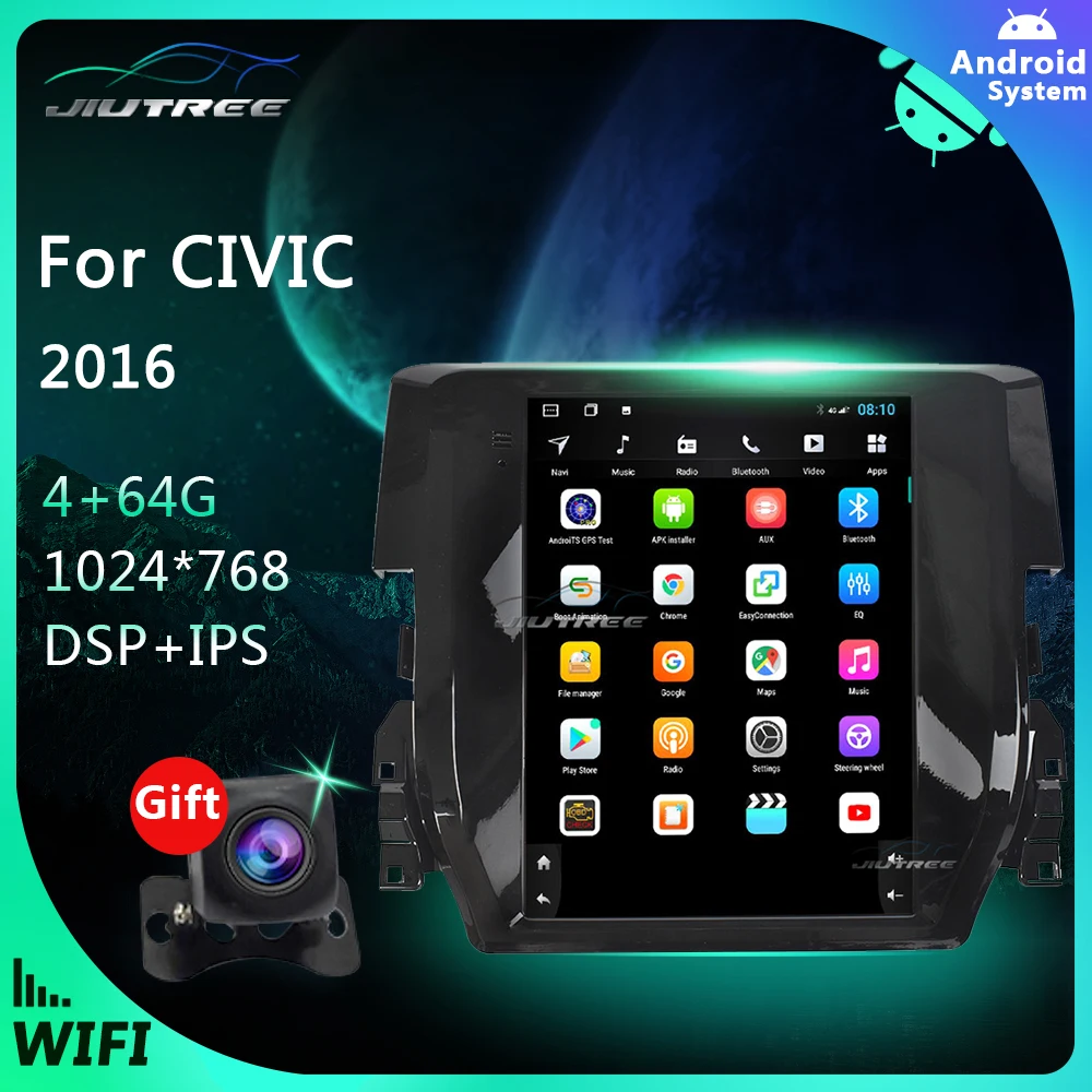 

2 din android PX10 car radio For Honda Civic 2016 Car multimedia player Auto GPS navigation Stereo receiver with Carplay