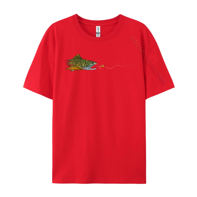 3D Printed T Shirts Normal Short Sleeve Designer Round Collar Cotton Tops T Shirt Comics Tops Tees for Students Summer/Autumn Fly Fishing Brook Trout Dry Fly Tying Fisherman red