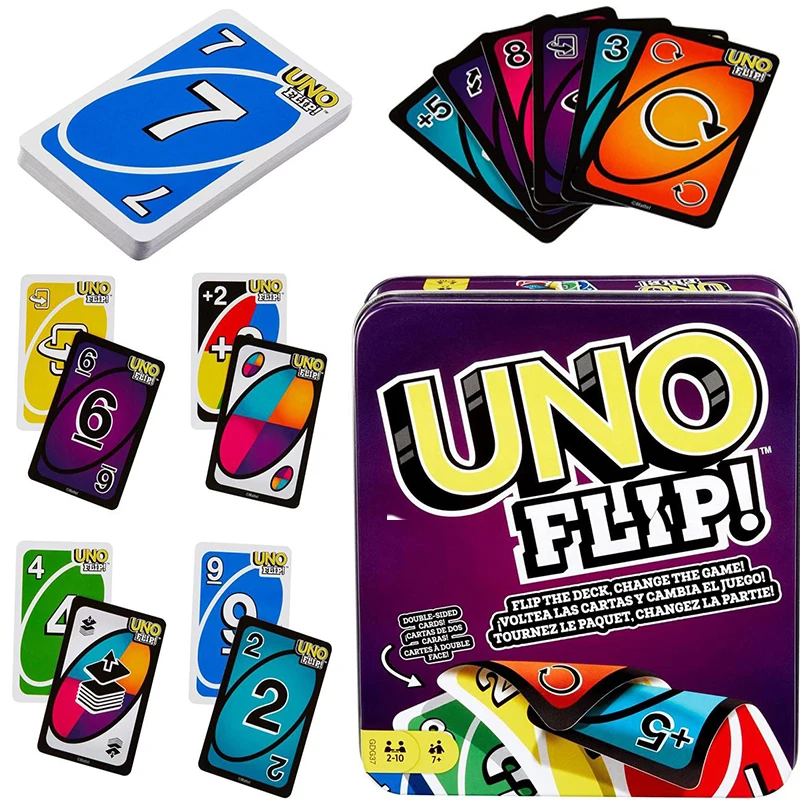 Mattel UNO-FLIP gioco di carte scatola di ferro genuine UNO Family Fun Fun carte  da gioco per bambini gioco da tavolo giocattolo regalo - AliExpress