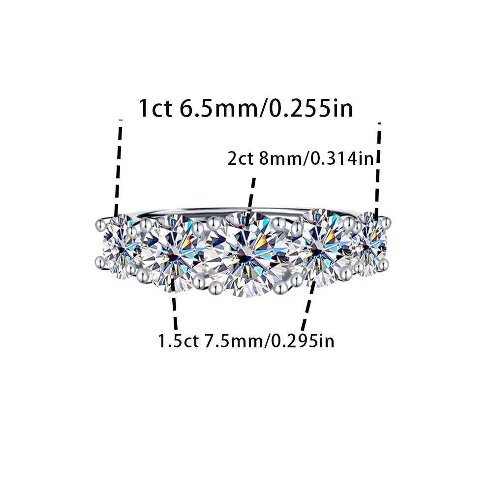 3.6~7 Carat moissanite 925 sterling silver ring INZEN classic elegant romantic birthday anniversary gift jewelry