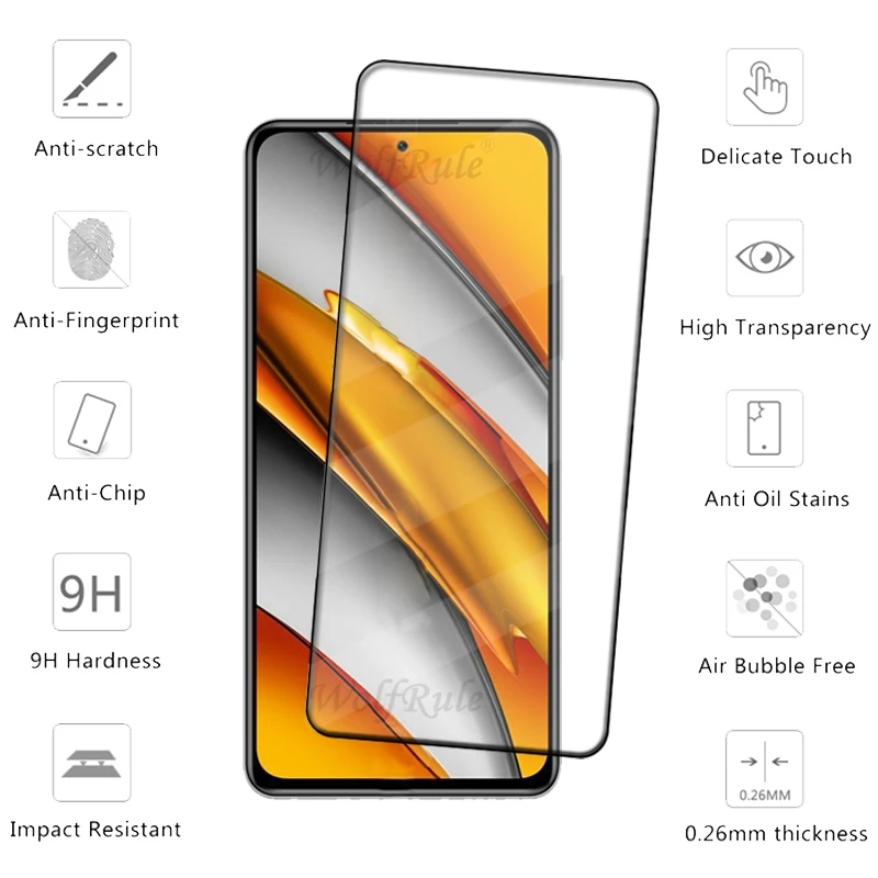 4 stücke Für Poco F3 Glas Poco F3 Gehärtetem Glas Volle Abdeckung Kleber Schutz Film 9H HD Screen Protector Xiaomi poco F3 PocoF3 F 3 – Detail 2