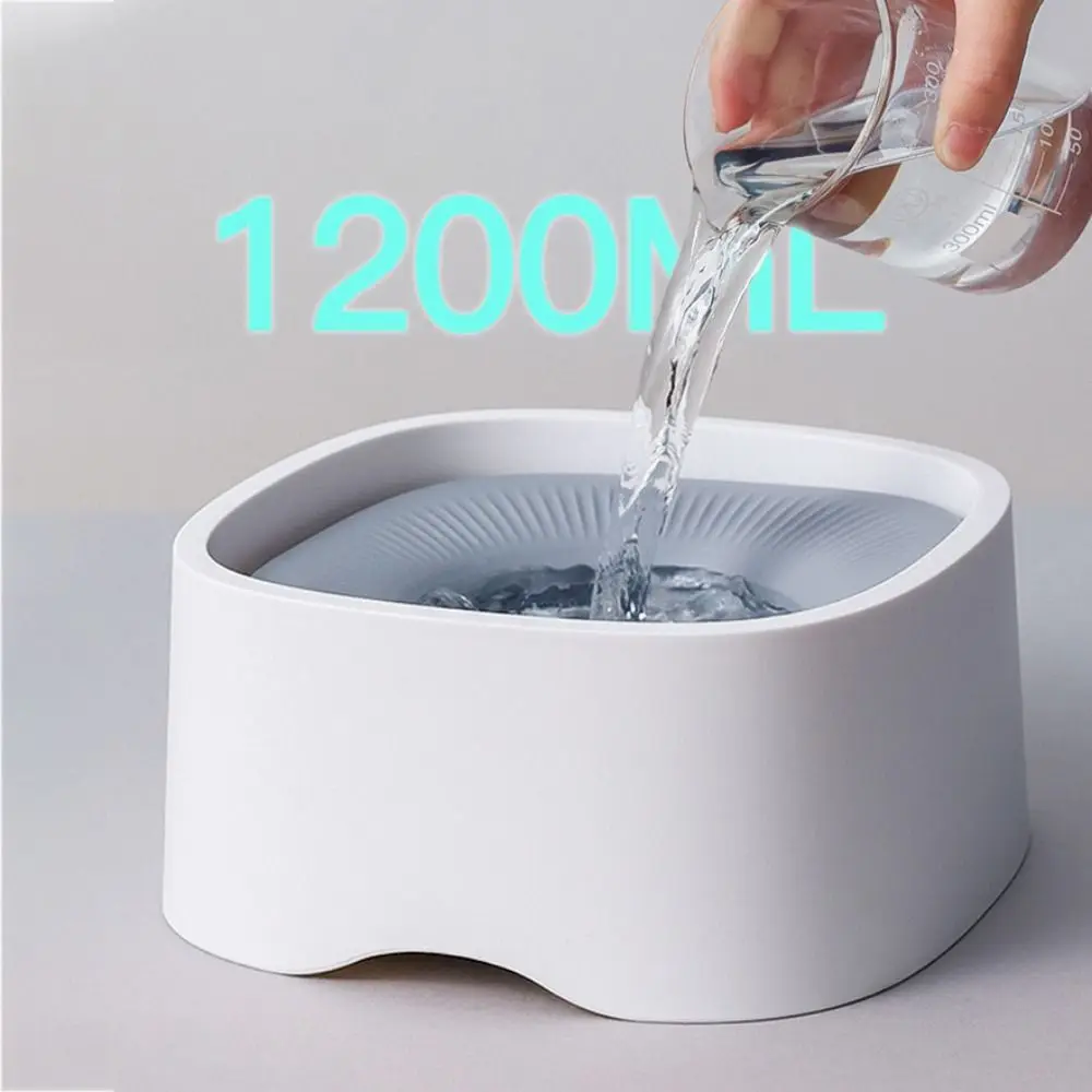 Not Wet Mouth Dog Floating Bowl Anti-Splash Dustproof Cat Water Drinker Plastic 1200ml Pet Water Dispenser For Dogs Cats