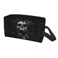 Custom Travel Evil Hands Skull Toiletry Bag Kawaii Halloween Gothic Skeleton Cosmetic Makeup Organizer Storage Dopp Kit Case 1