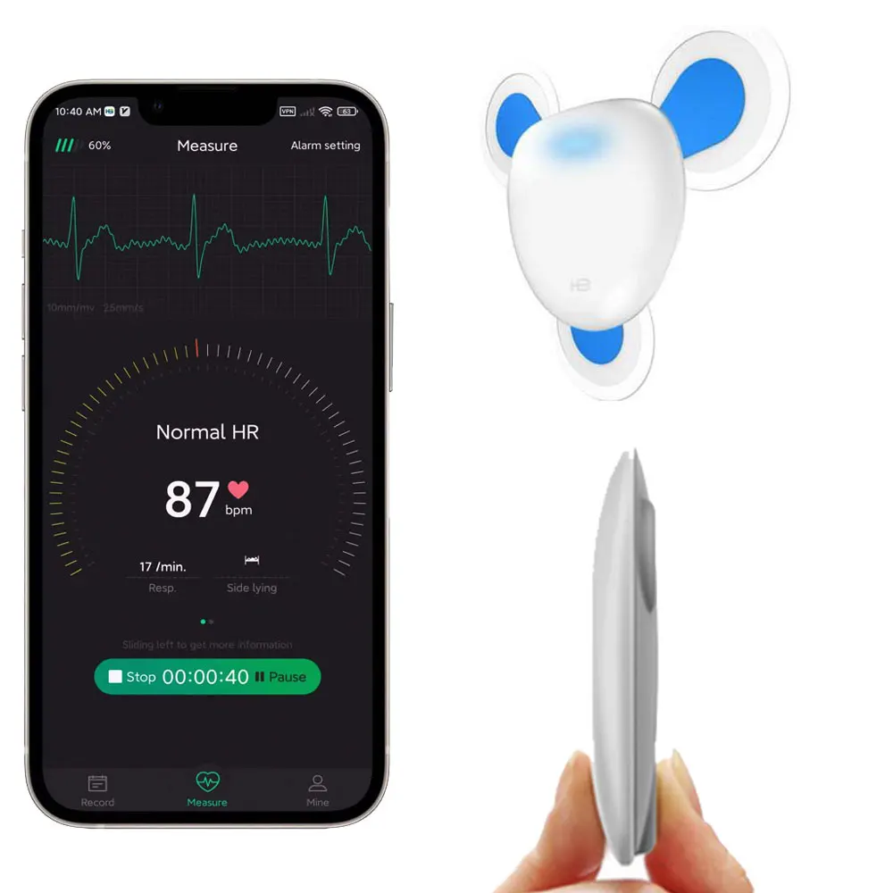 Wireless Holter Wearable 24 Hours ECG Monitoring Chargeable EKG Portable Heart Rate Monitor Arrhythmias Warning PDF Data Report |
