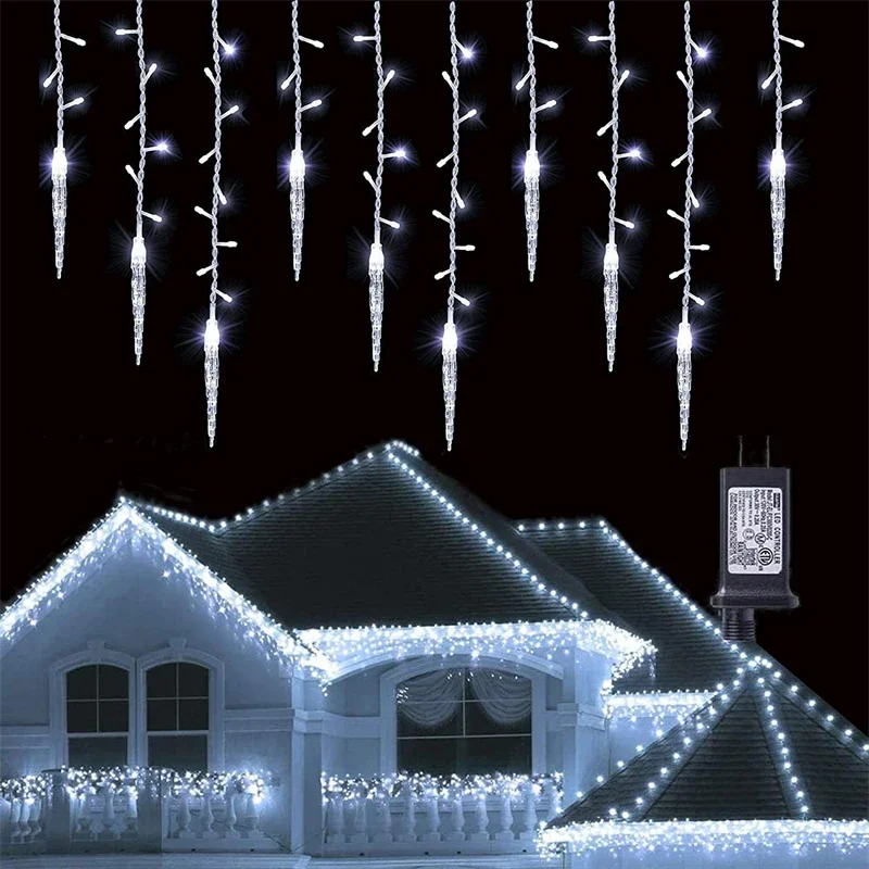 Christmas Garland LED Icicle Curtain String Lights Droop Outdoor Garden Street Wedding Decorative lighting