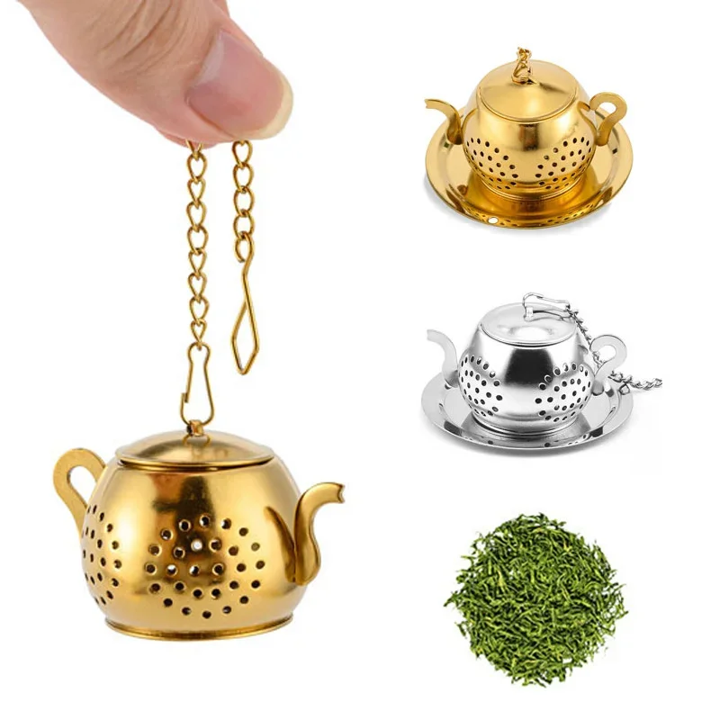 Tea Strainer Teapot Shape Loose Tea Infuser Stainless Steel Leaf
