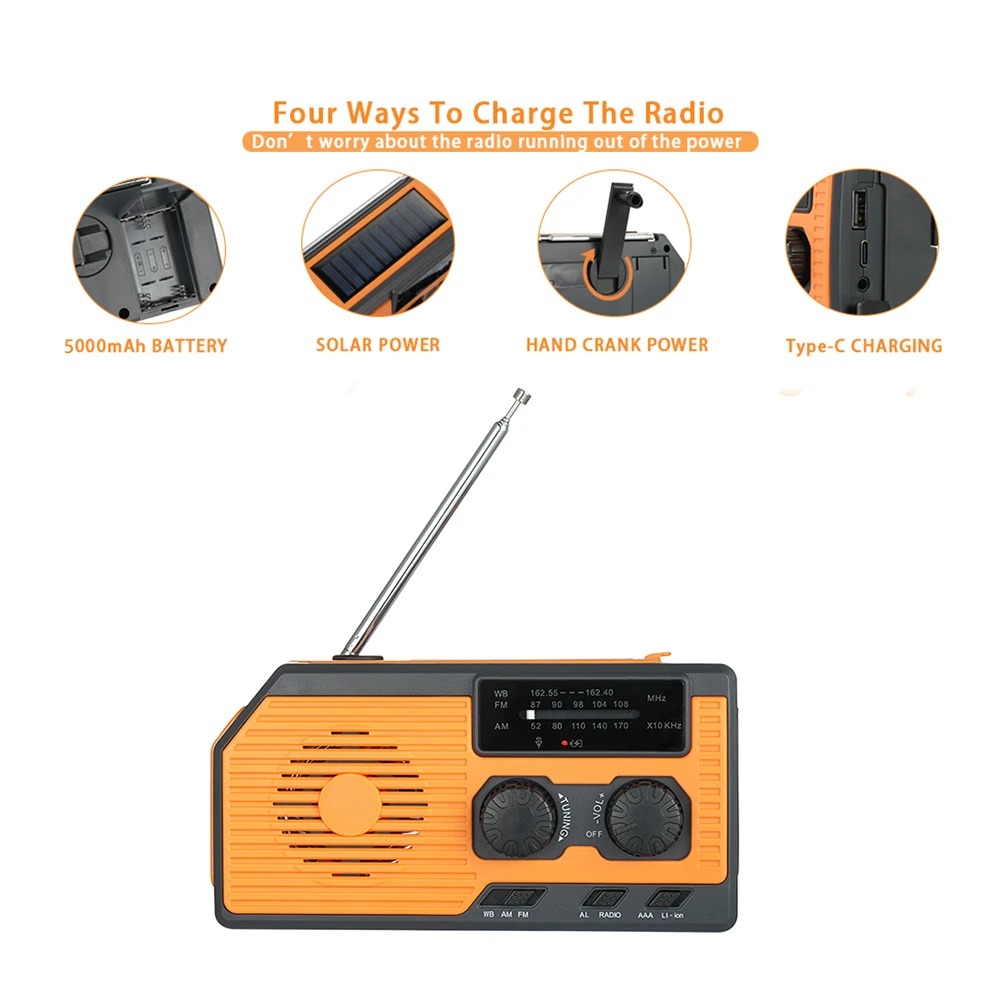 Portable Solar Hand Crank Radio 2