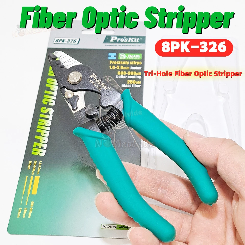 Originale Prokit 8Pk-326 Morsetto Pinza Spelafili In Fibra Ottica A Tre Fori Spelafili Ftth Spelafili In Fibra Spelafili