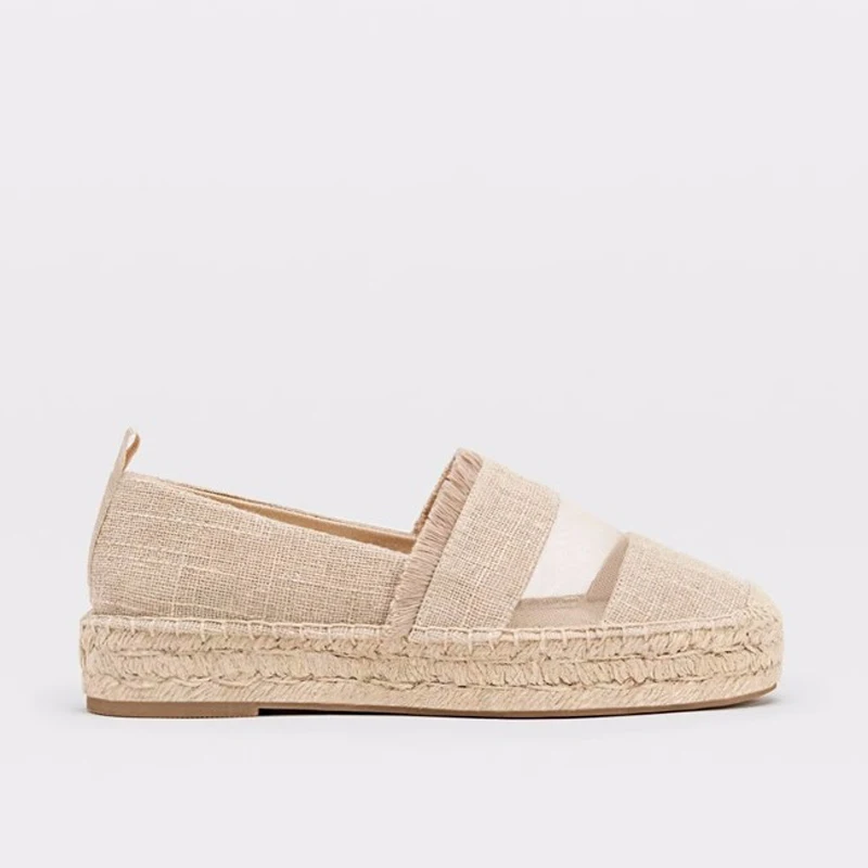 

Mesh Breathable Women Shoes Small Fragrance Platform High Heels Straw Knit Fisherman's Pumps Autumn Casual Chaussure Femme