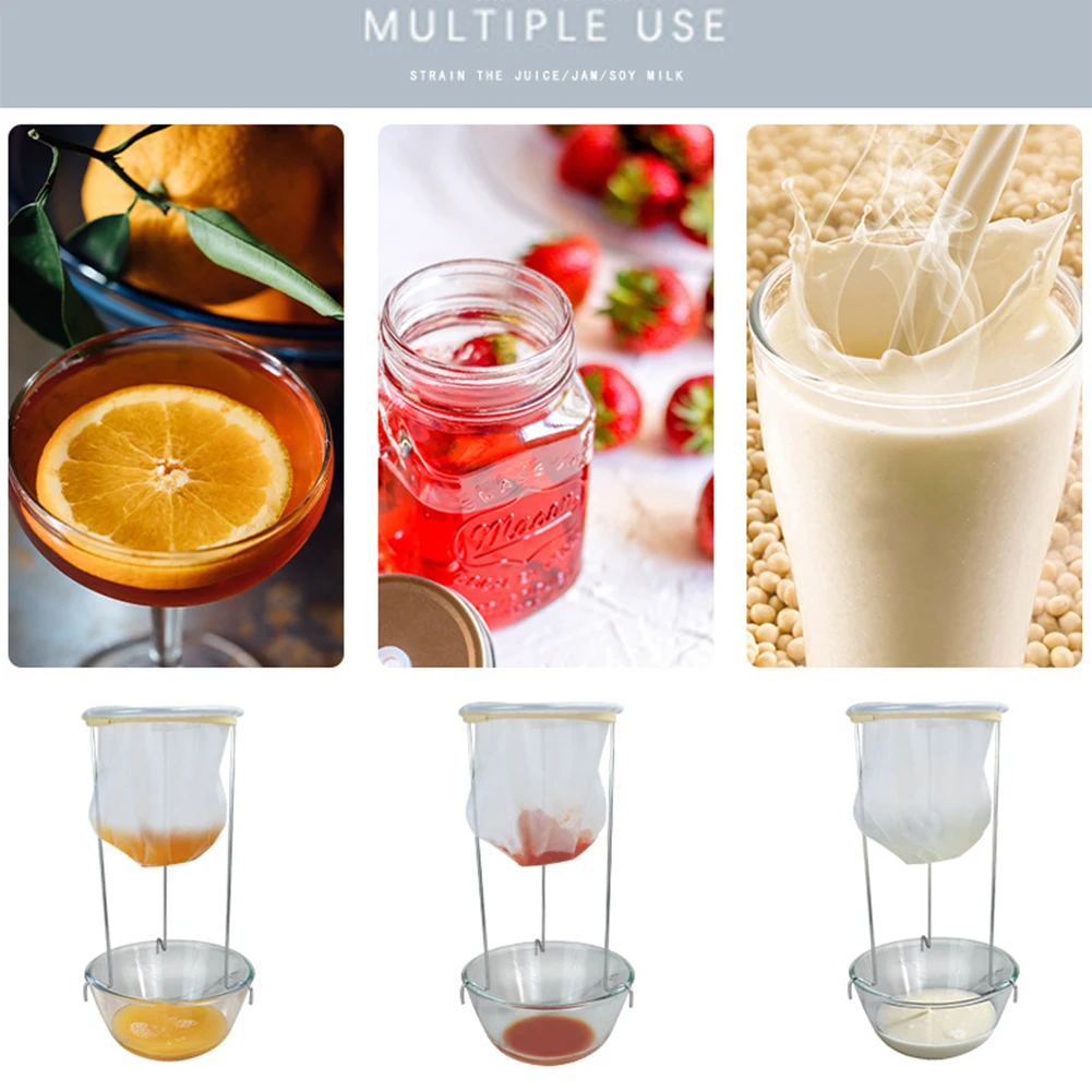 Household Jam Strainer Sieve Stand Kit Reusable Sieving Frame Versatile Metal for Jellies Conserves Fruit Soups