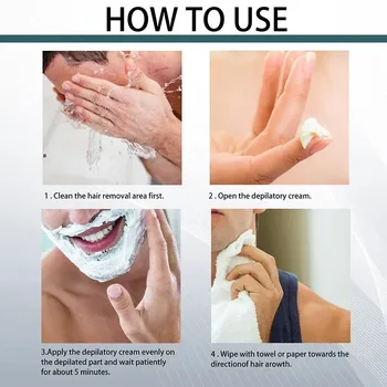Men Hair Remover Cream Underarm Private Facial Body Leg Hair Remove Cream Skin Care Powerful Beauty Skin Care - Thumbnail 5