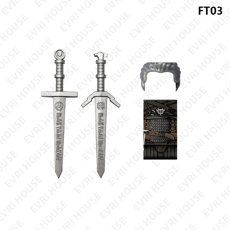Video Games Mini Action Figures Bricks Geralt Ciri Movies Assembly Building Blocks Toys for Children FT03 FT04 2