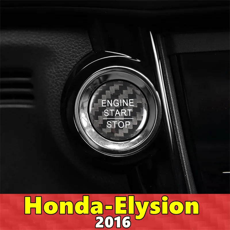 

For Honda Elysion Car Engine Start Stop Button Cover Real Carbon Fiber Sticker 2016