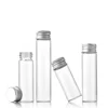 15/25/60/80/100ml Mini Clear Glass Bottles Screw Top Aluminum Lids Sealed Container Sample Capsule Tube Jars Transparent Vial 2