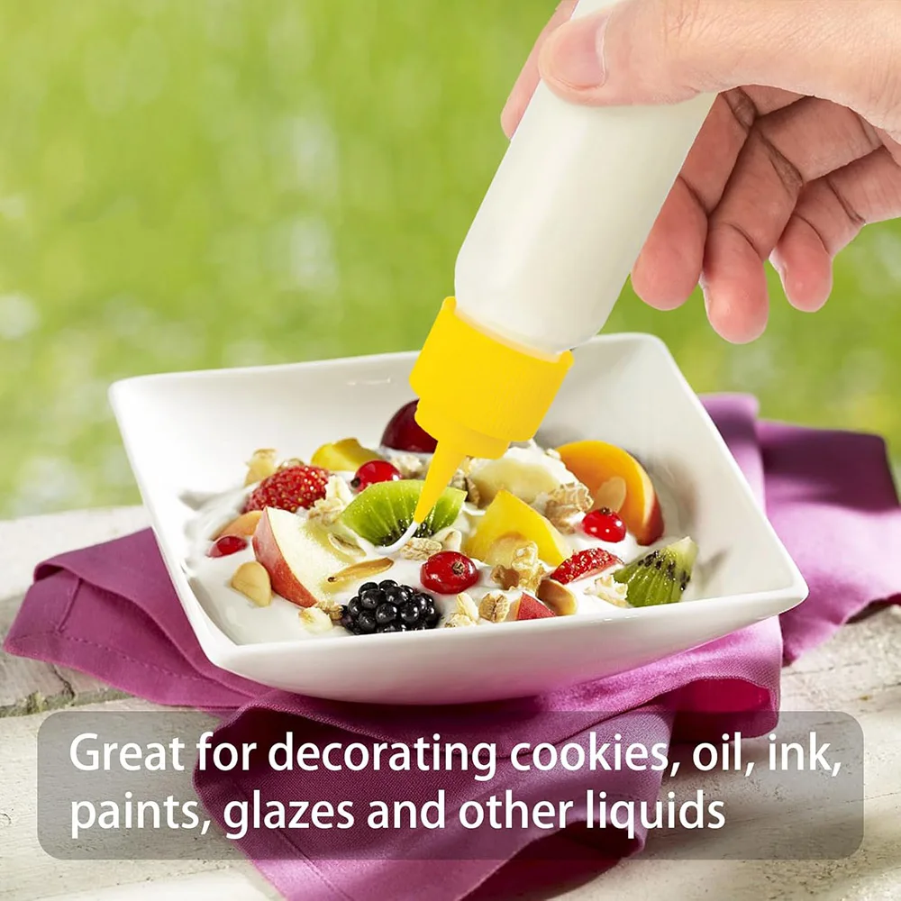 Squeeze Writer Bottles Plastic Icing Bottles Small Easy Squeeze Bottle 1 & 2 OZ For Cakes Cookie Decorating, Food Coloring