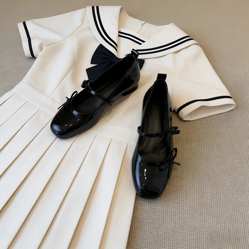 2026 Spring Autumn Women's Mary Jane Shoes - Butterfly Knot Casual Low Heel, Dress Street Style Comfortable Flats