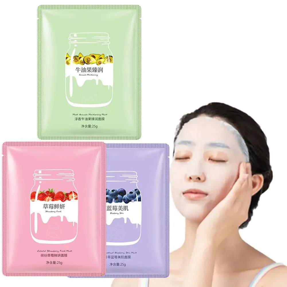 

10PCS Blueberry Skin Beautifying Facial Mask Deep Moisturizing And Moisturizing Facial Mask For Men And Women