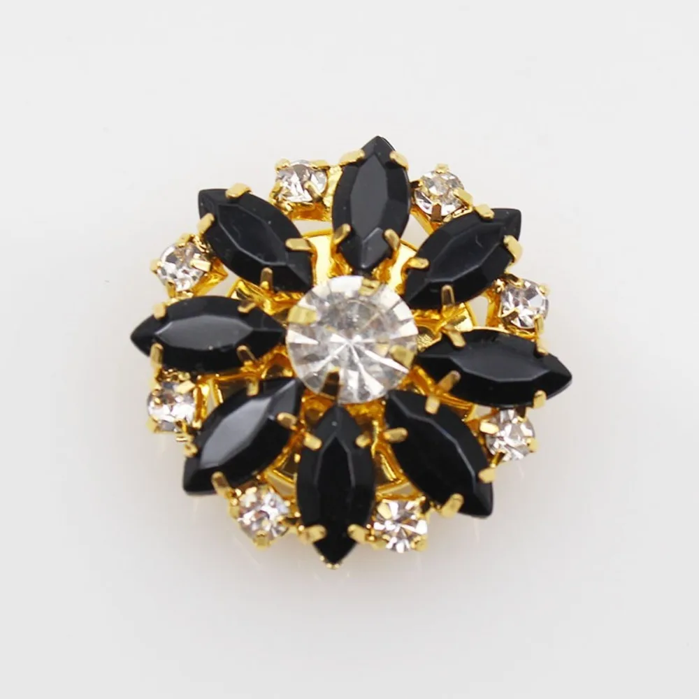 New Design Rhinestone Rhinestone Button Cover DIY Accessories Alloy Button Covers Set Flower Cufflinks Decor for Men Women