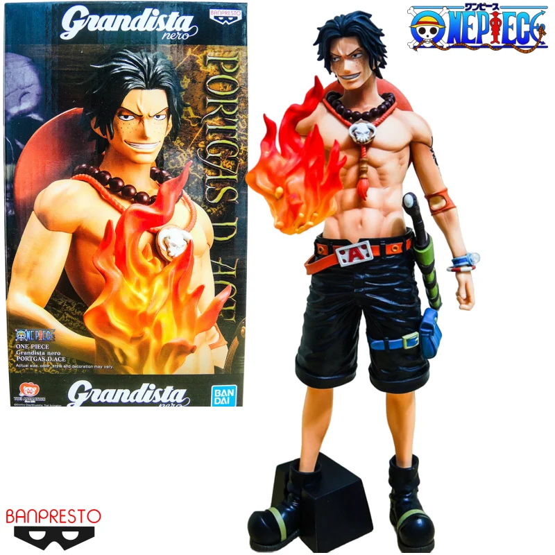 

28cm In Stock Genuine Bandai Banpresto Grandista Nero One Piece Portgas·d· Ace Monkey·d·luffy Action Figure Model Toys