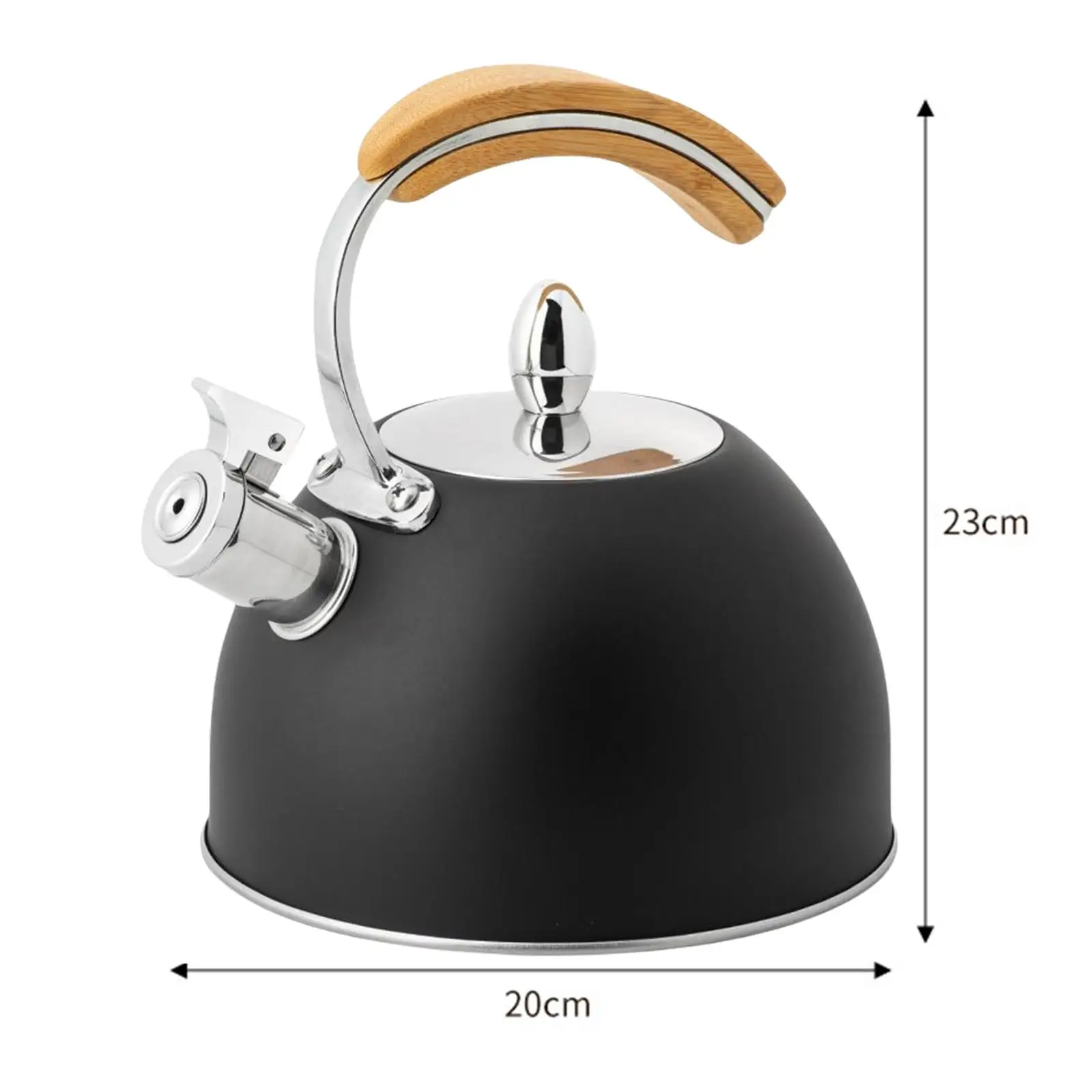 Stove Top Whistling Kettle, Stainless Steel Teapot Grain Handle, for