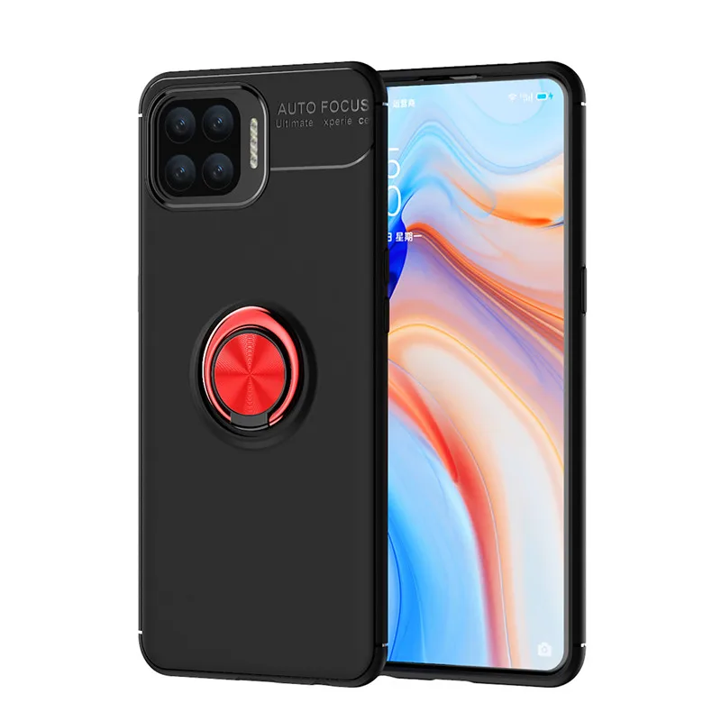

Case For Oppo A73 4G 2020 CPH2099 Metal Ring Holder Silicone Bumper TPU Shockproof Back Cover Case For Oppo A73 4G 2020 CPH2099