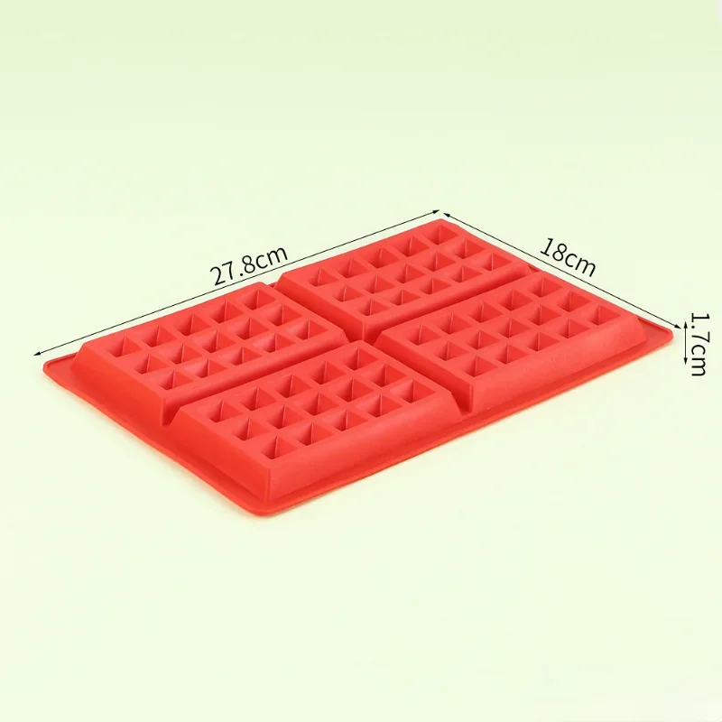 Silicone Waffle Mold Maker Non-stick Waffle Mold Kitchen Bakeware Cake Mould Makers for Oven High-temperature Baking Set