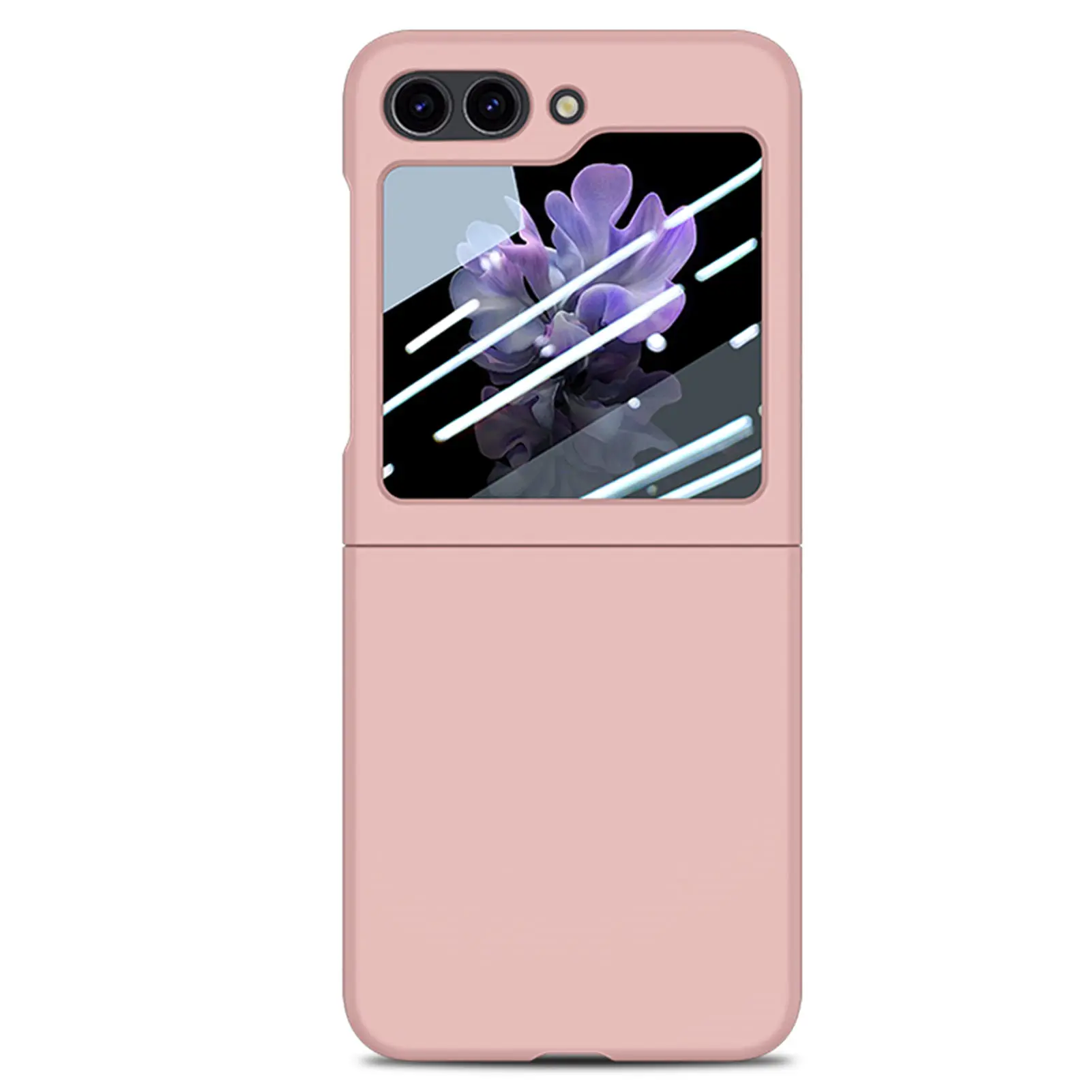 Handyhülle für Samsung Galaxy Z Flip 5 5G mit rückseitigem Glasschutz aus Kunststoff_voghion.com