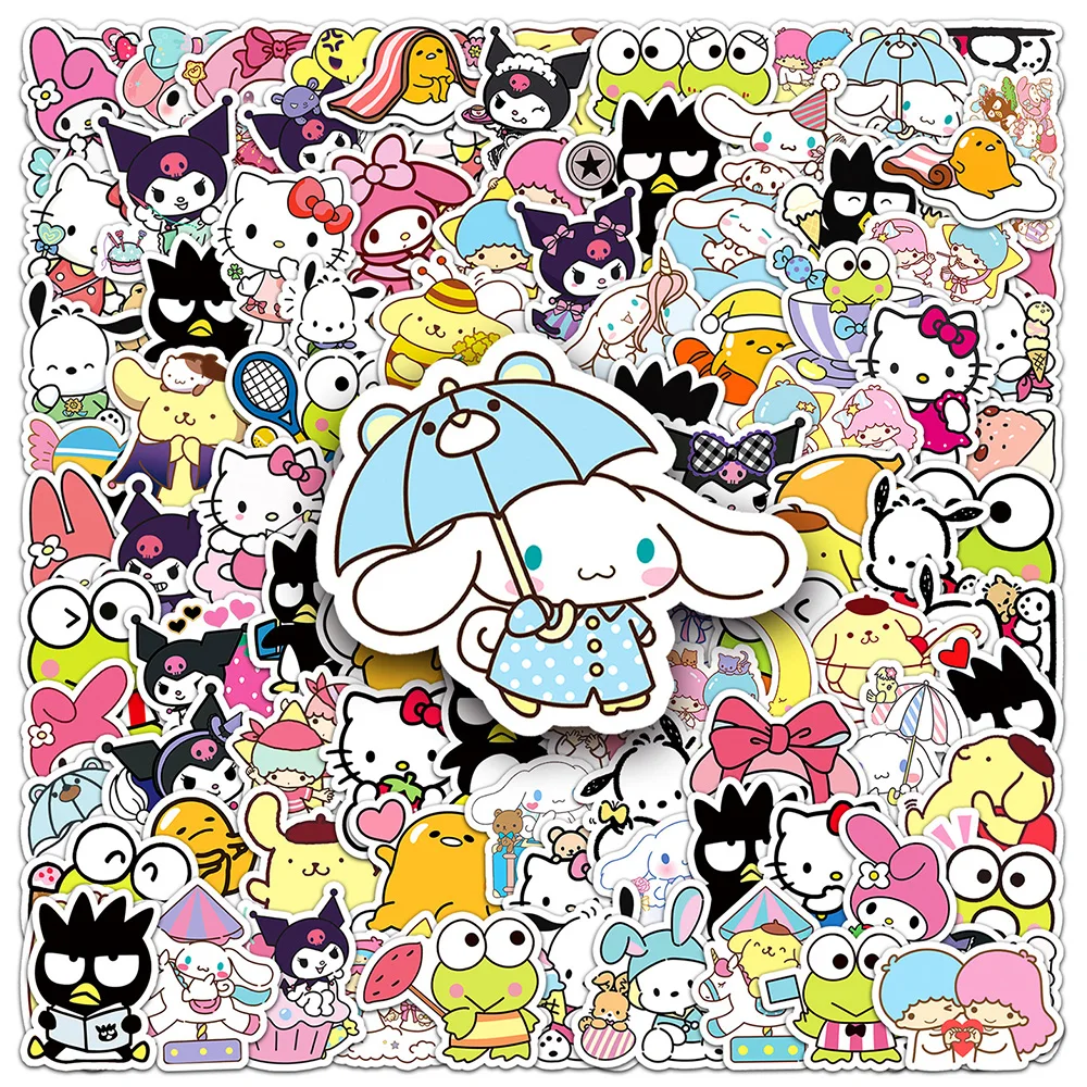 10/30/50/100pcs Kawaii Sanrio Anime My Melody Kuromi Stickers Aesthetic DIY Scrapbooking Laptop Waterproof Cartoon Sticker Toys