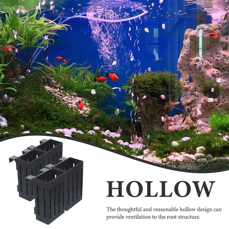 Aquarium Holder Tank Pot Aquatic Hanging Cups Planting Planter Basket Baskets Cup Hanger Floating Plastic Live Pots Containers