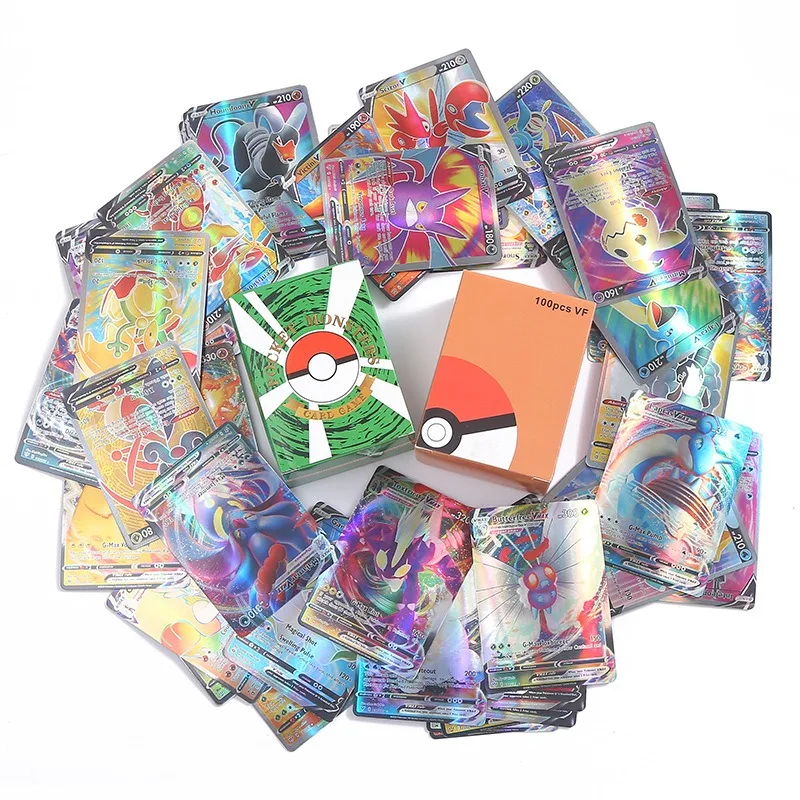 Pokemon Francese E Inglese 100 Pezzi Cool Laser Trading Shining Card Carte Pokemon Game Battle Toy Gift