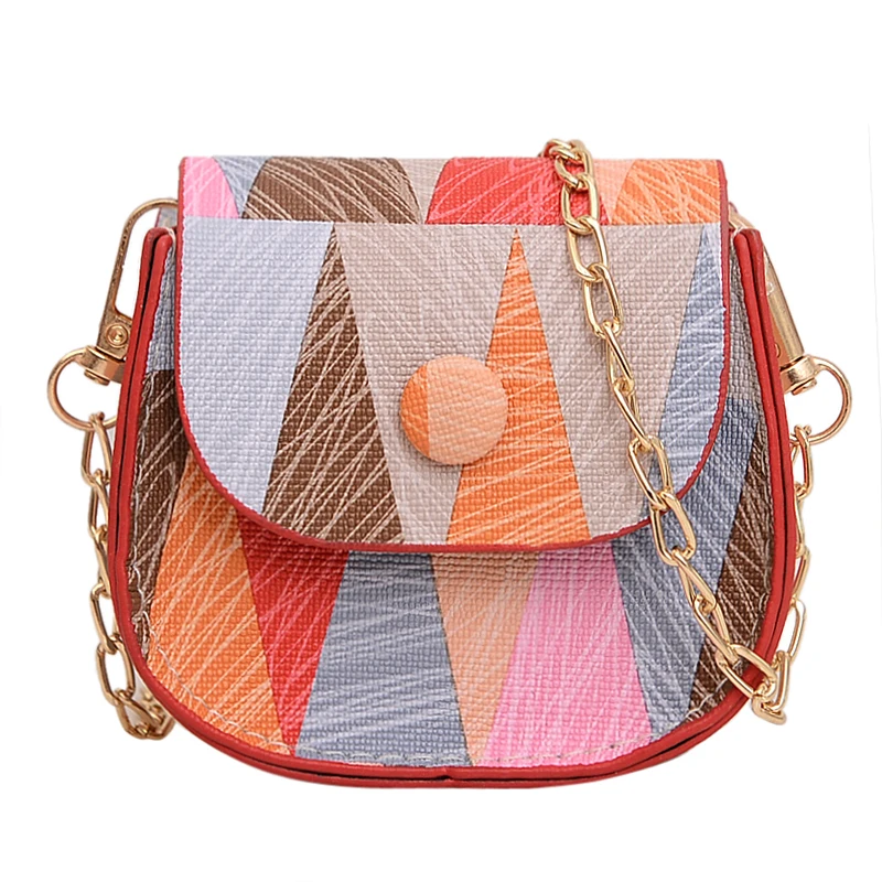 

Женская сумка через плечо, женская сумка-мессенджер на цепочке (красная)