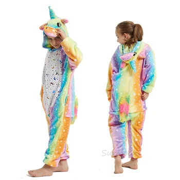 Mameluco Pijama de Unicornio de Colores para niños de 4 a 12 años 1