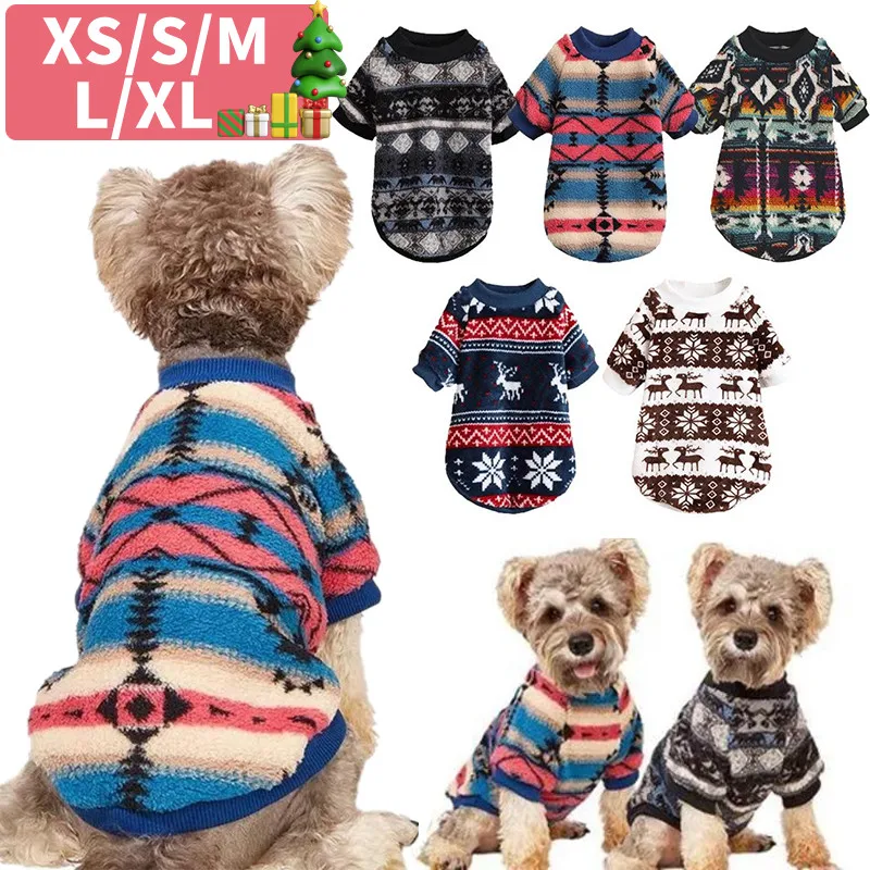 Dog Cat Winter Clothe Keep Warm Cute Dog Clothes Pet Christmas Clothing Elk Print Dog Clothes