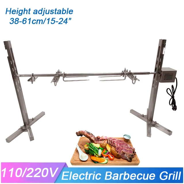 Semi Automatic Vertical BBQ Bracket Roaster Lamb Goat Sheep Rotisserie Spit Baking Grill for Outdoor Party