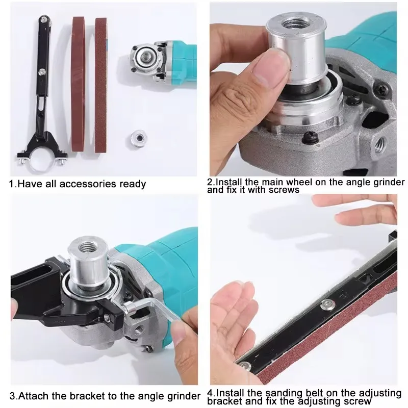 Angle Grinder Angle Grinder Belt Sander Bracket Modification Accessory M10/M14, 100/115/125, DIY Metal, Wood Polishing Machine, Grinding Tools