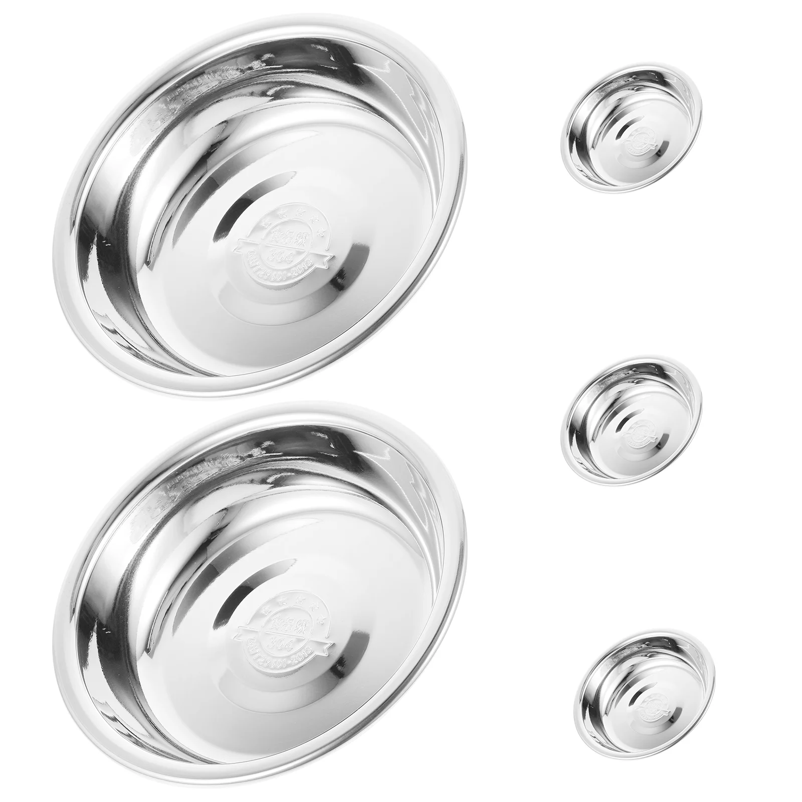 

5 Pcs Stainless Steel Cat Bowl Pet Dog Feeding Dinner Plates Food Puppy Feeder Holder Practical