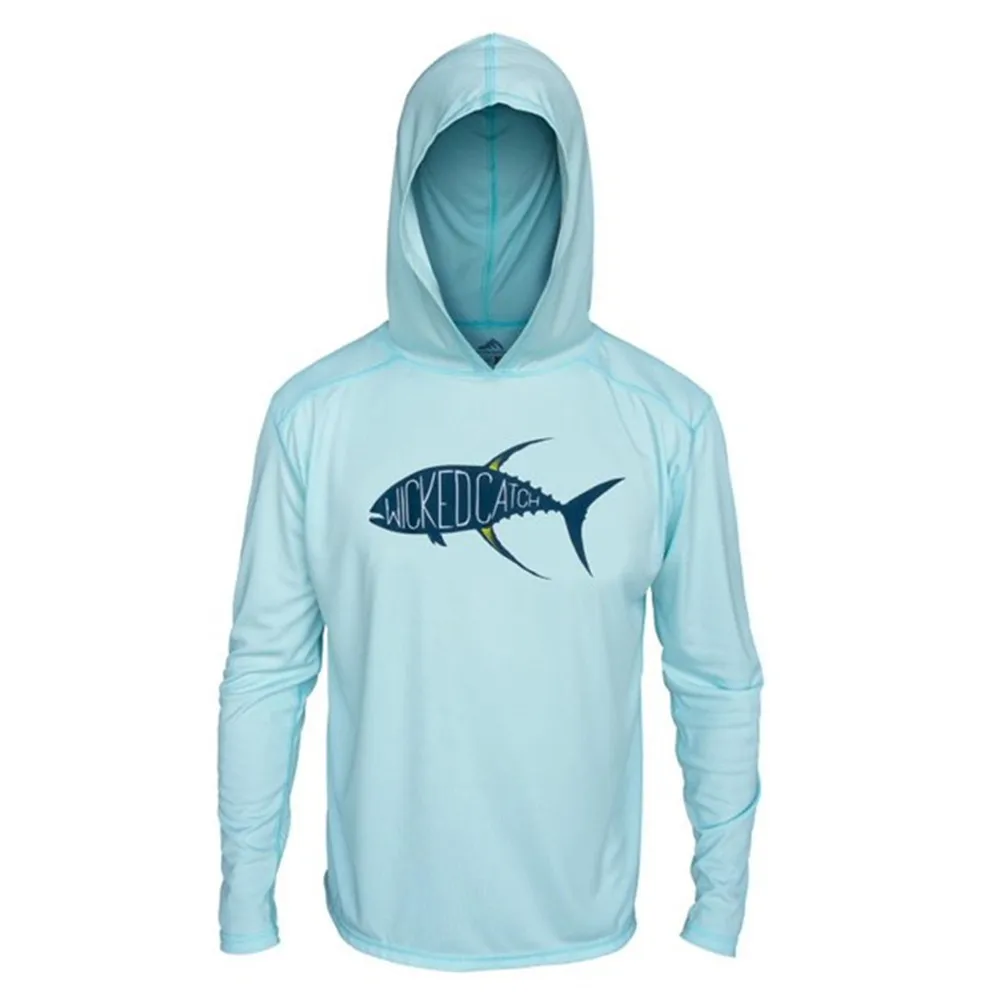 Wickedcatch Long Sleeve Fishing Shirts UV Protection Men's Sweatshirt Breathable Summer Clothes Outdoor Shirt Fishing Clothing