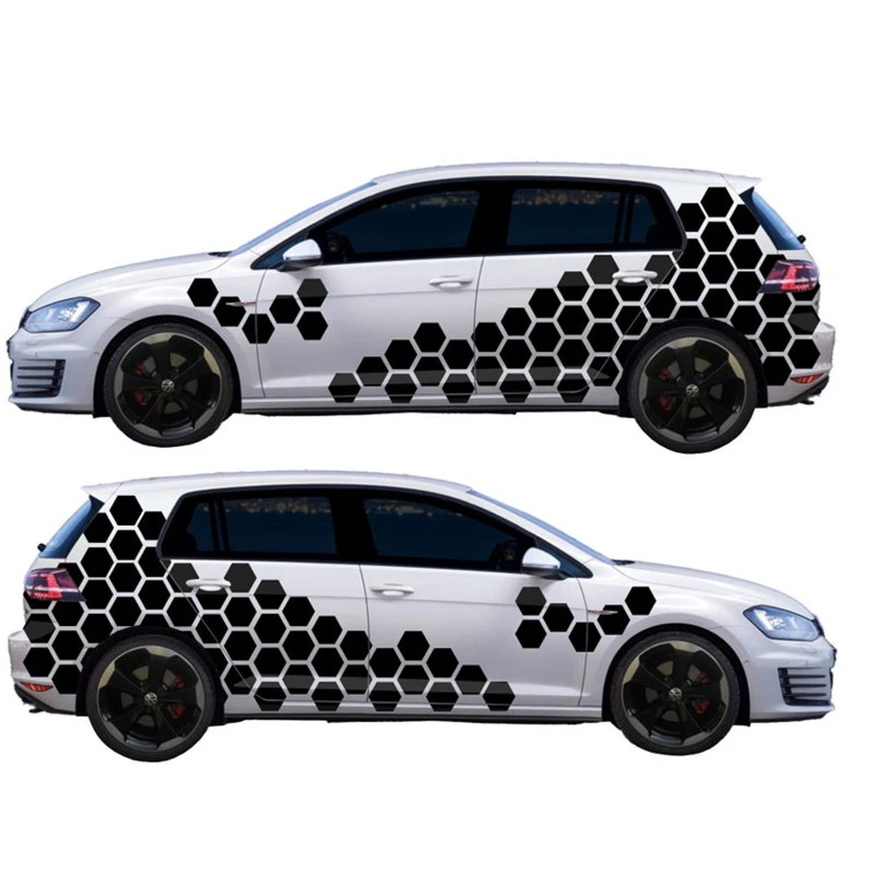 Universal Car Hexagon Design Vinyl Stickers Decal Kit Car Stickers ...