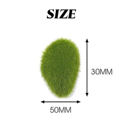 Set of 10 Decorative Faux Moss Rocks for Home and Garden Decor (5x3cm)