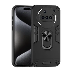 Military Armor Shockproof Case with Ring Stand Holder and Protective Cover for Nothing Phone 3a (Black)