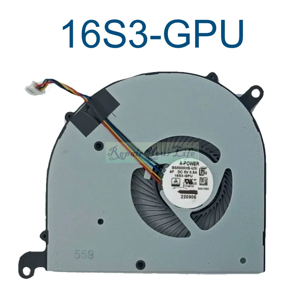 Fãs de Refrigeração para Laptop Cpu Refrigerador Gpu Ventilador do Radiador Msi Moderno 15 A10rbs A10rb Ms1551 A10ras A10ra Bs5005hs U3i U3j 16s1 Novo - Imagem 2