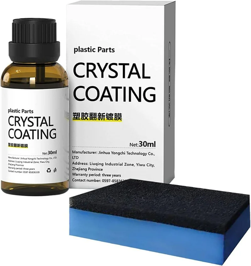 Plastic Trim Restorer & Crystal Coating Kit For Cars | 30ml Bottle With Sponge, 3-Piece Set 4 thumbnail image