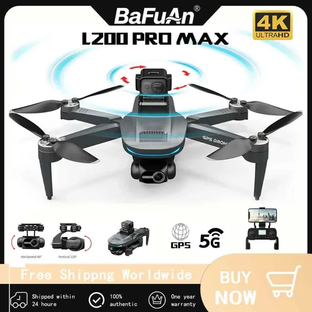 L200 PRO MAX GPS Drone with 2-axis Gimbal,Professional Anti-shake 4K HD Camera,FPV Drone,360° Obstacle Avoidance Quadcopter Toy 1
