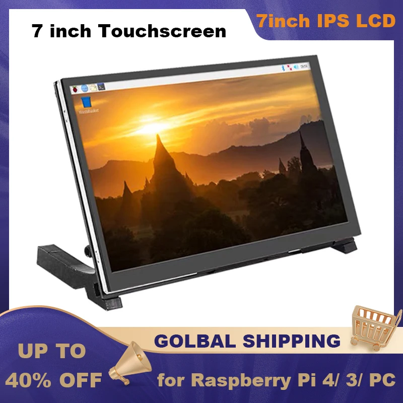 

Raspberry Pi 7 Inch IPS Touch Screen 1024*600 HD LCD Capacitive Display Monitor for Raspberry Pi 4 3 Jetson Nano PC Windows