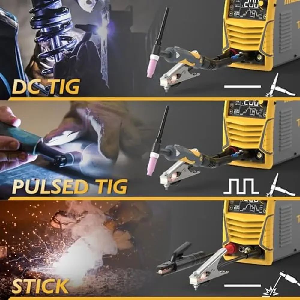 Pulse Multifunctional TIG Welder DC 110&220V Welding Machine Stick Alloy Steel Iron Welding 200A Remote Control ETL Certificated 3