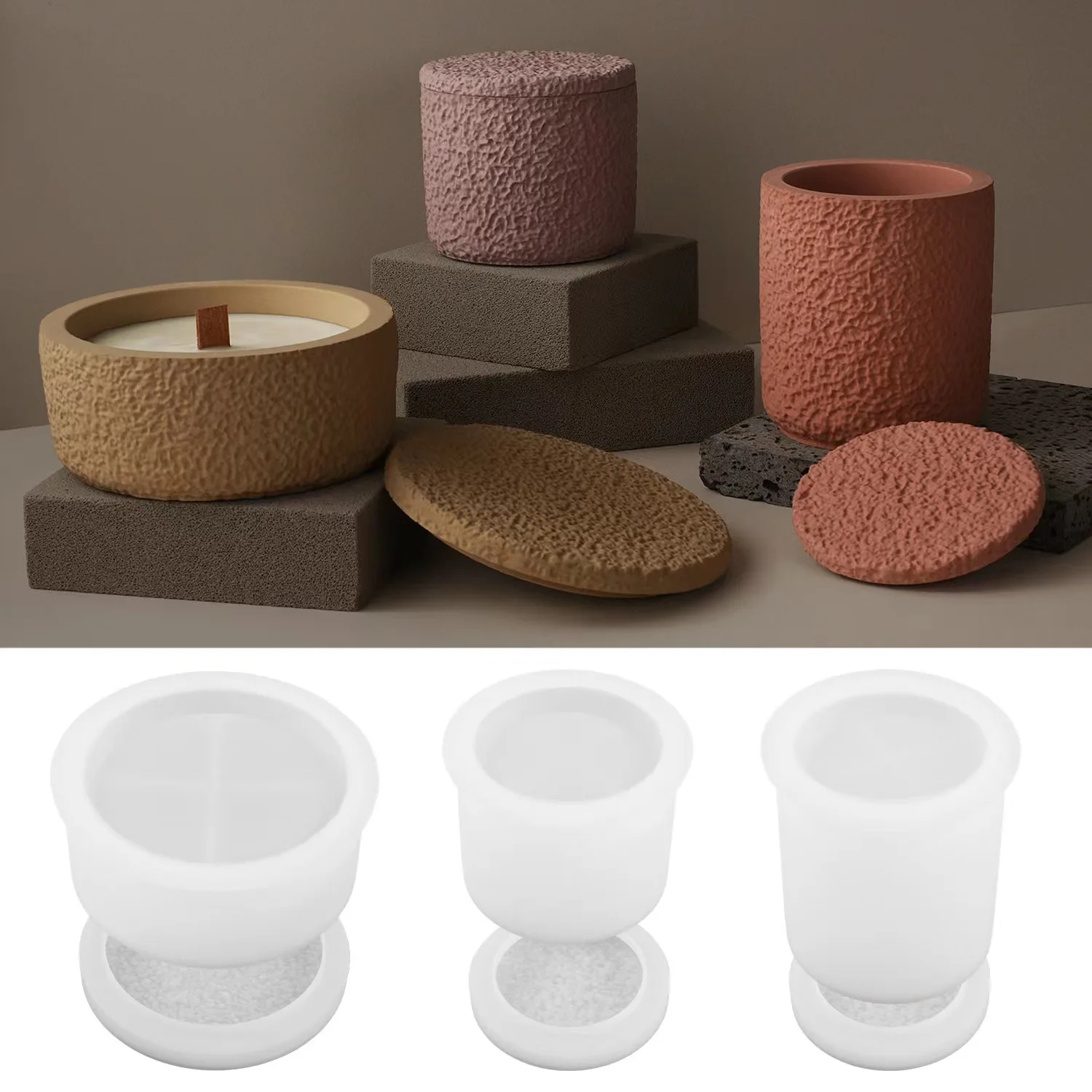 

Round Candle Cup Silicone Mold DIY Epoxy Resin Cement Gypsum Aromatherapy Candle Jar Storage Box Mold Home Decoration Crafts