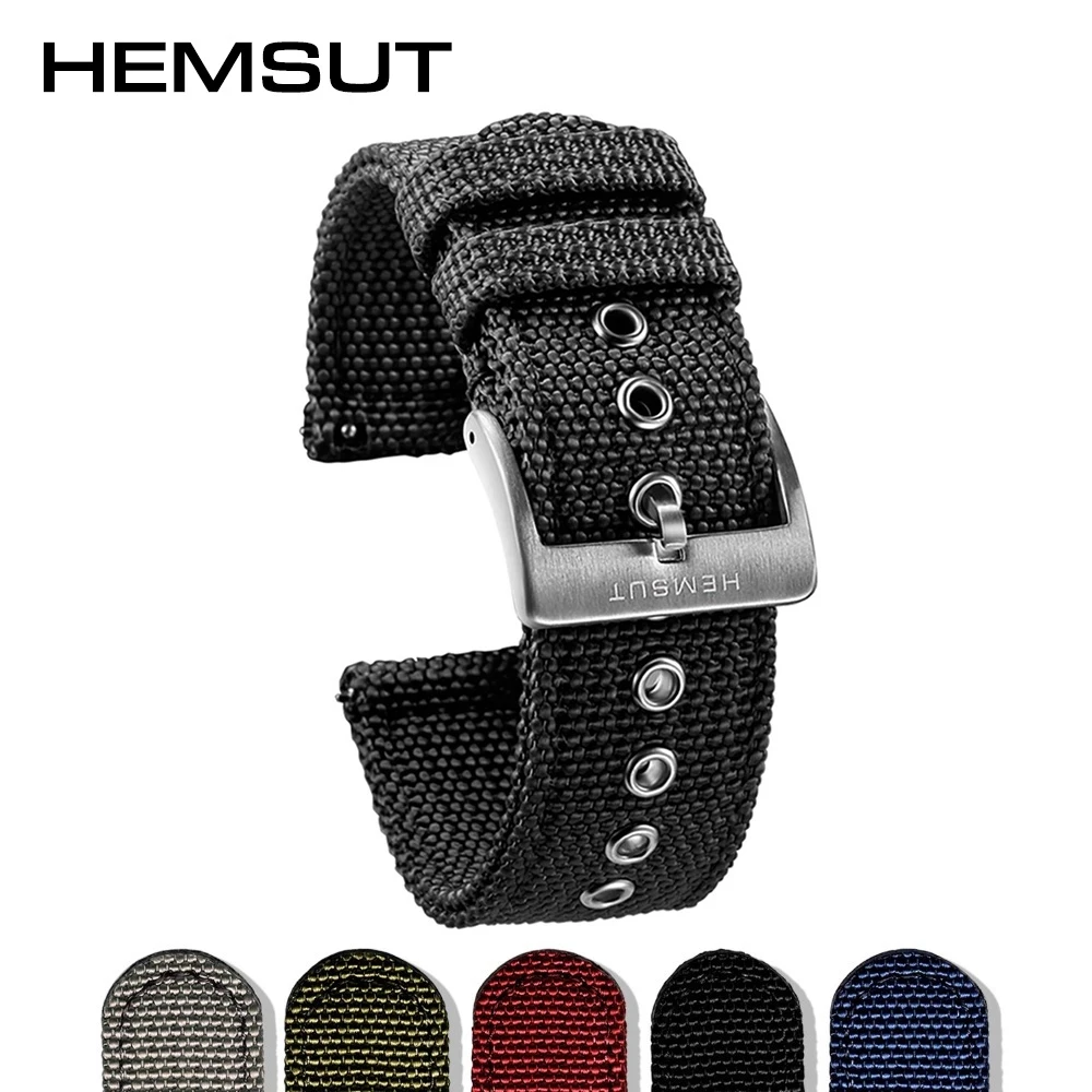 

Hemsut High Quality Nylon Watch Bands Quick Release Movement Wrist Straps Military Breathable Waterproof 18mm 20mm 22mm 24mm