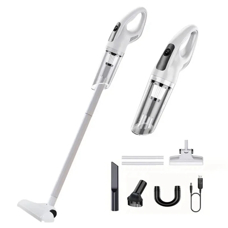 

12000Pa Handheld Wireless Vacuum Cleaners Cordless Button Vacuum Cleaner White For Car Home Pet Hair